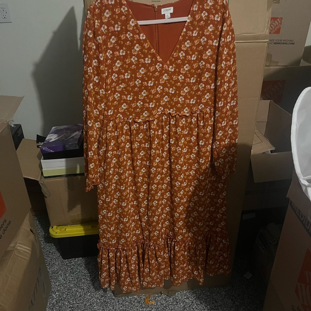 J. Crew Rust Floral Dress